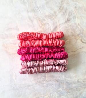 Mini Scrunchies de Satin - Pink